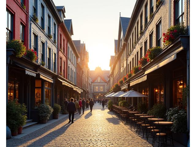 Historic Old Quebec City street with European architecture